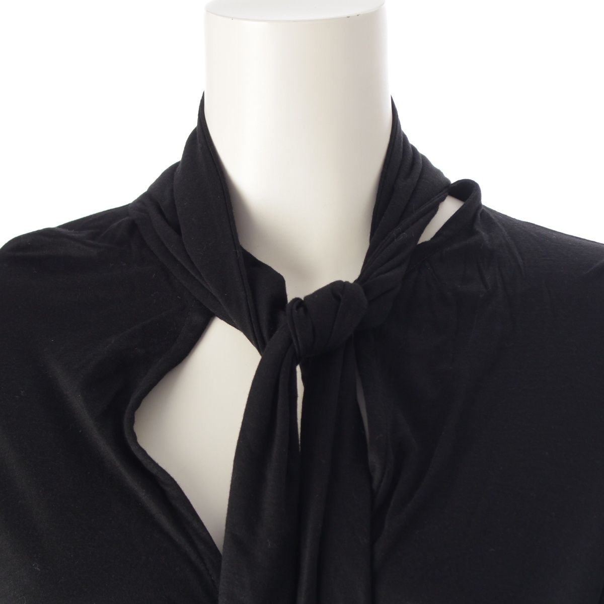  ラフシモンズ 09 SS シルク混 ラフシモンズ期 変型 ロング 長袖Ｔシャツ トップス ブラック 36 長袖 Tシャツ カットソー