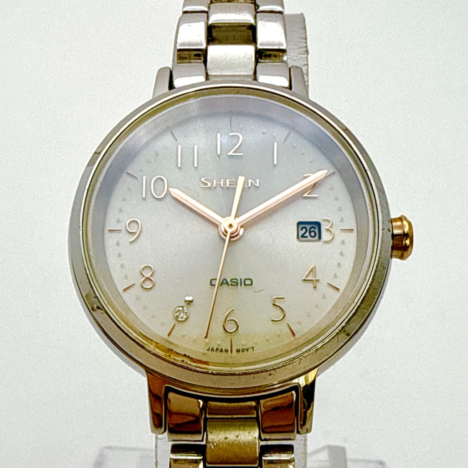 C083【ソーラー充電】CASIO SHEEN カシオ シーン サファイアガラス風防