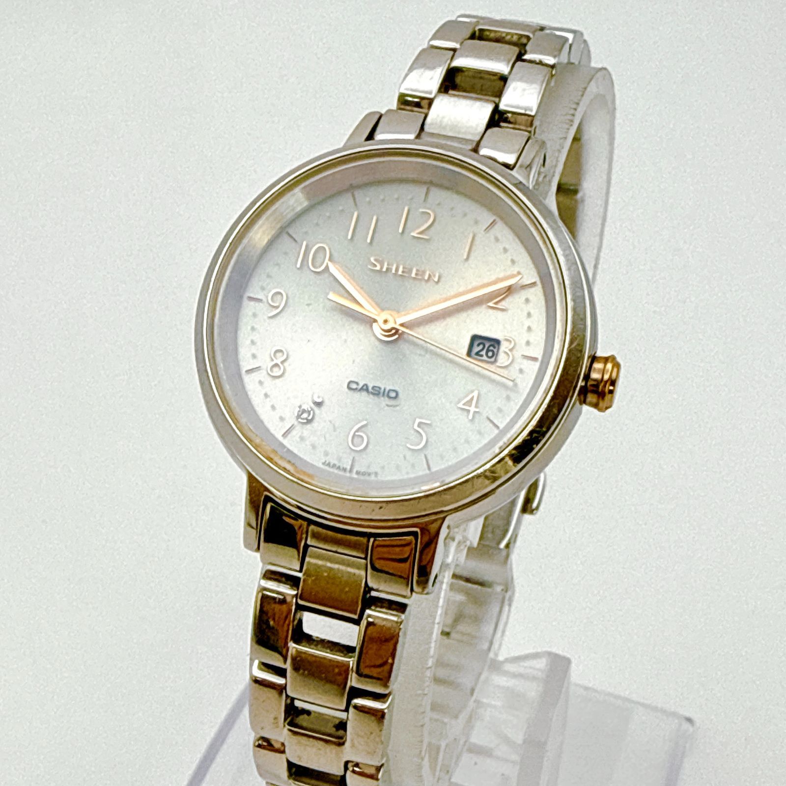 C083【ソーラー充電】CASIO SHEEN カシオ シーン サファイアガラス風防