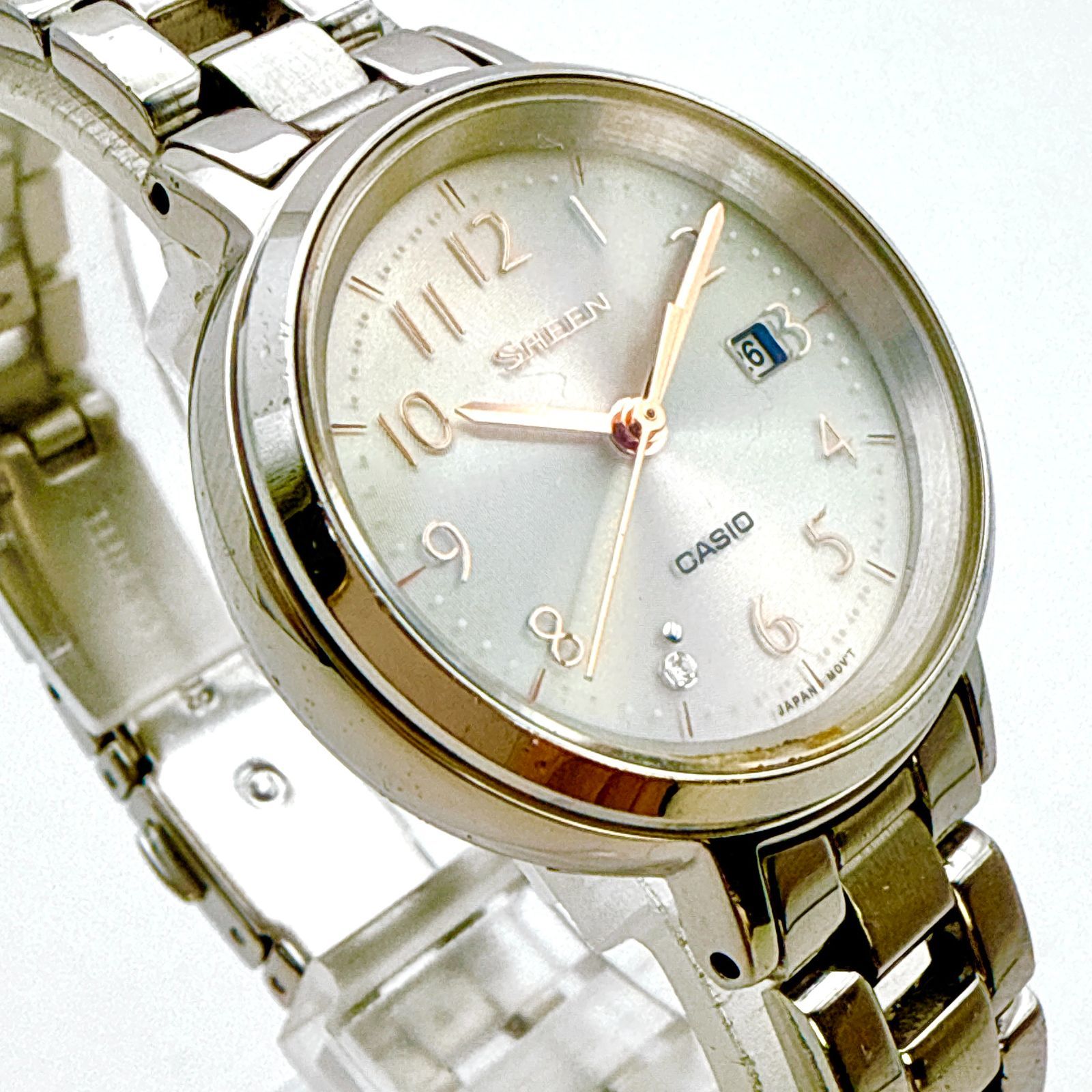 C083【ソーラー充電】CASIO SHEEN カシオ シーン サファイアガラス風防