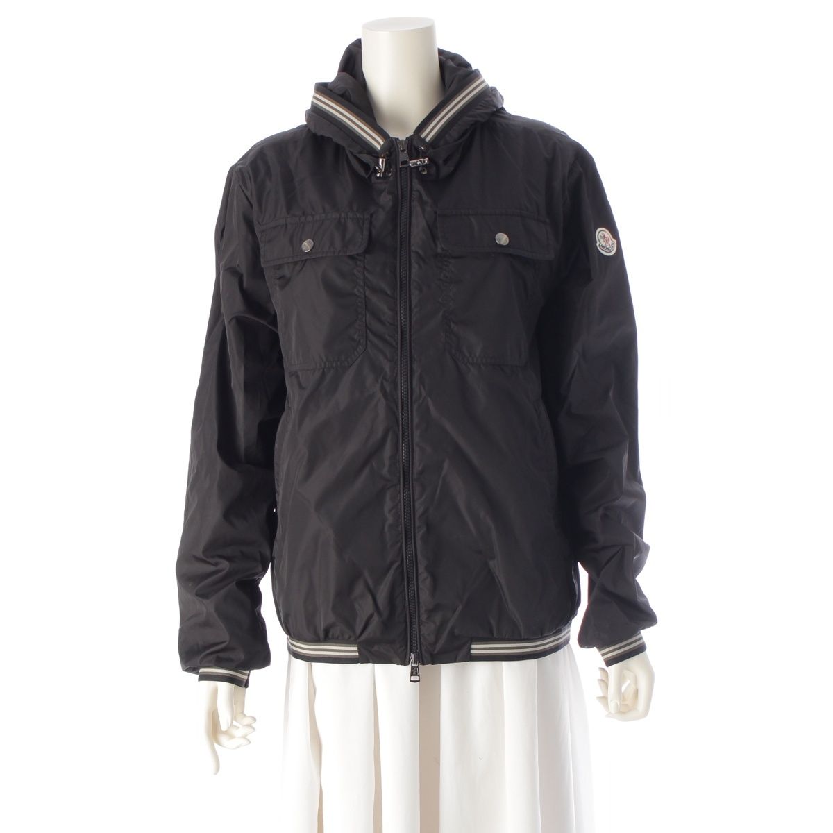 モンクレール 18年 JEANCLAUDE ナイロン フード付きジップアップ