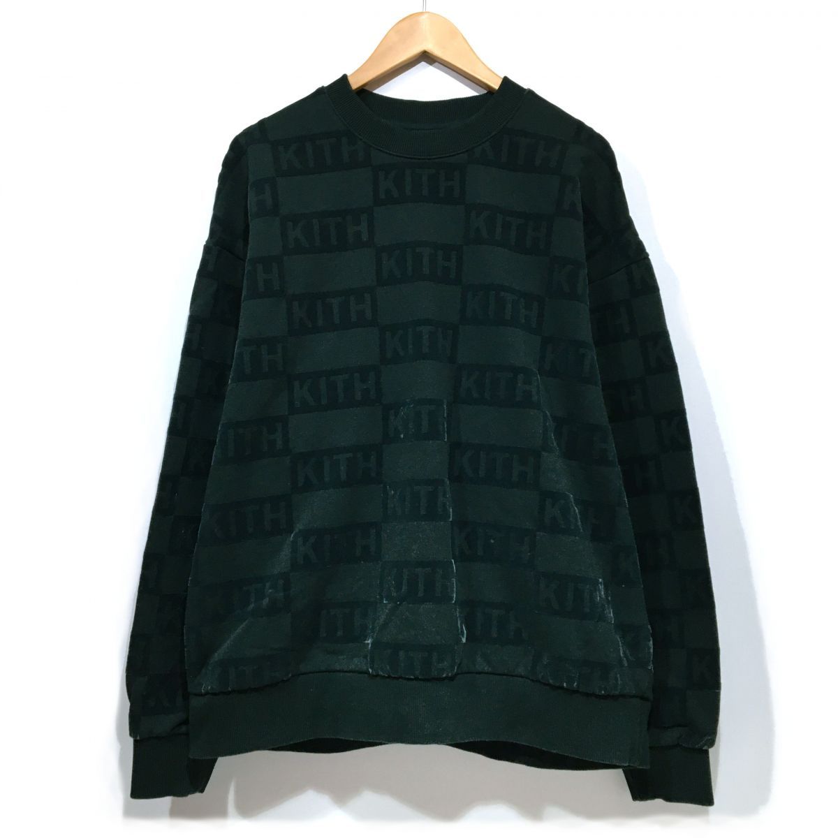 KITH キス クルーネックスウェット メンズL グリーン KHM031307 ※中古