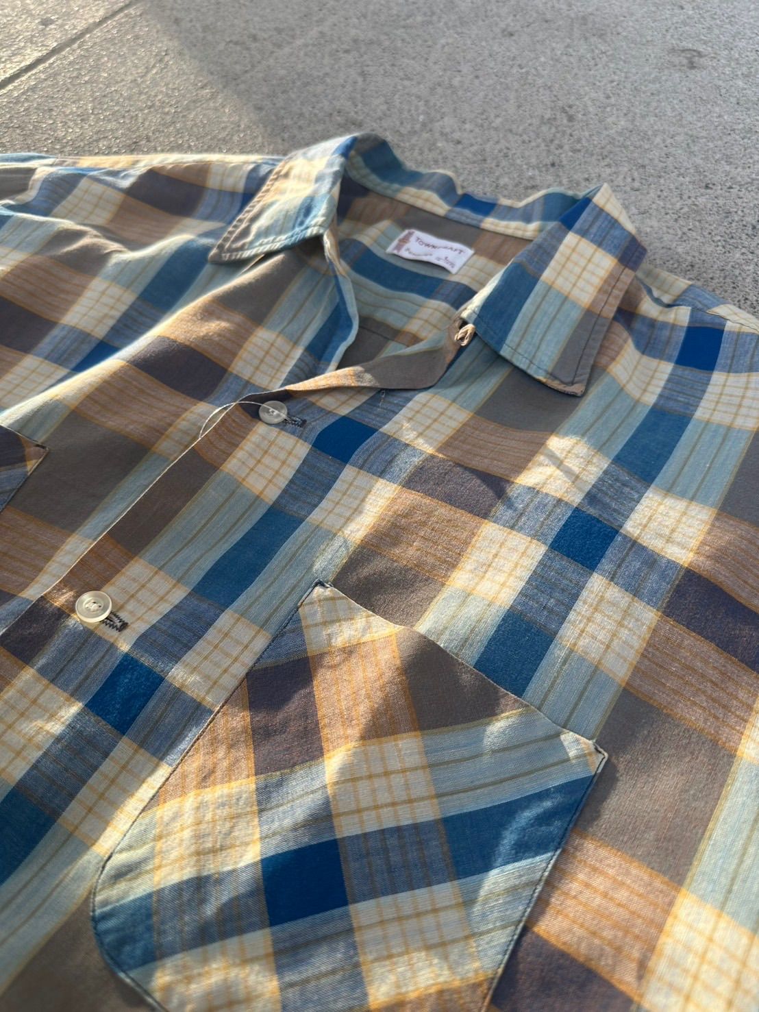60s vintage TOWNCRAFT J.C PENNEYS Lサイズ 開襟 オープンカラー