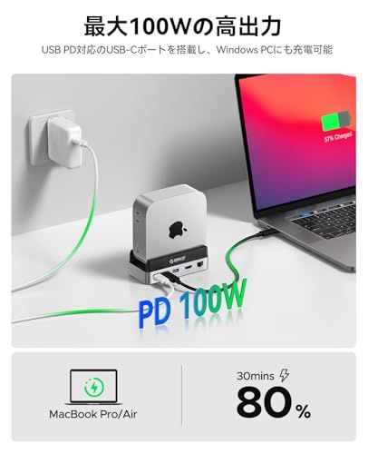 ORICO MiniDock Mac mini M4用スタンド ドック 10-IN-1 USB-Cハブ