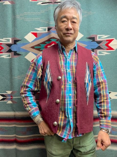 NAMBE WEAVER ナンベ ウィーバー 手織りチマヨベスト NW-V 38036 ショート スクエアフロント サイズ38 ルビーヘザー