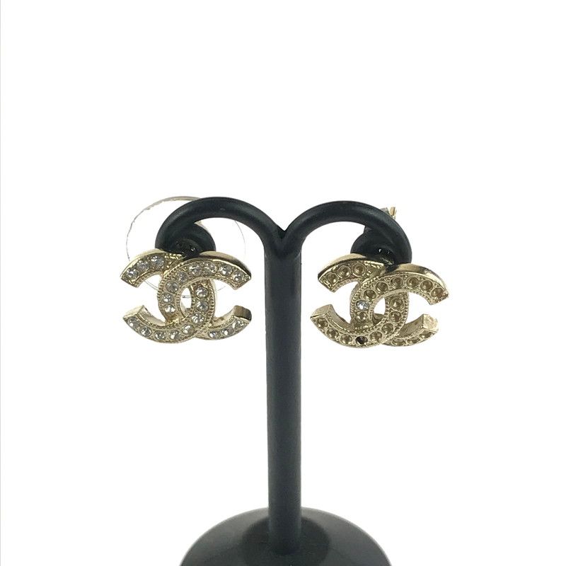 品 CHANEL シャネル CC PIERCE A 88429 ココマーク ラインストーン ピアス 182-251124-na-05-tag