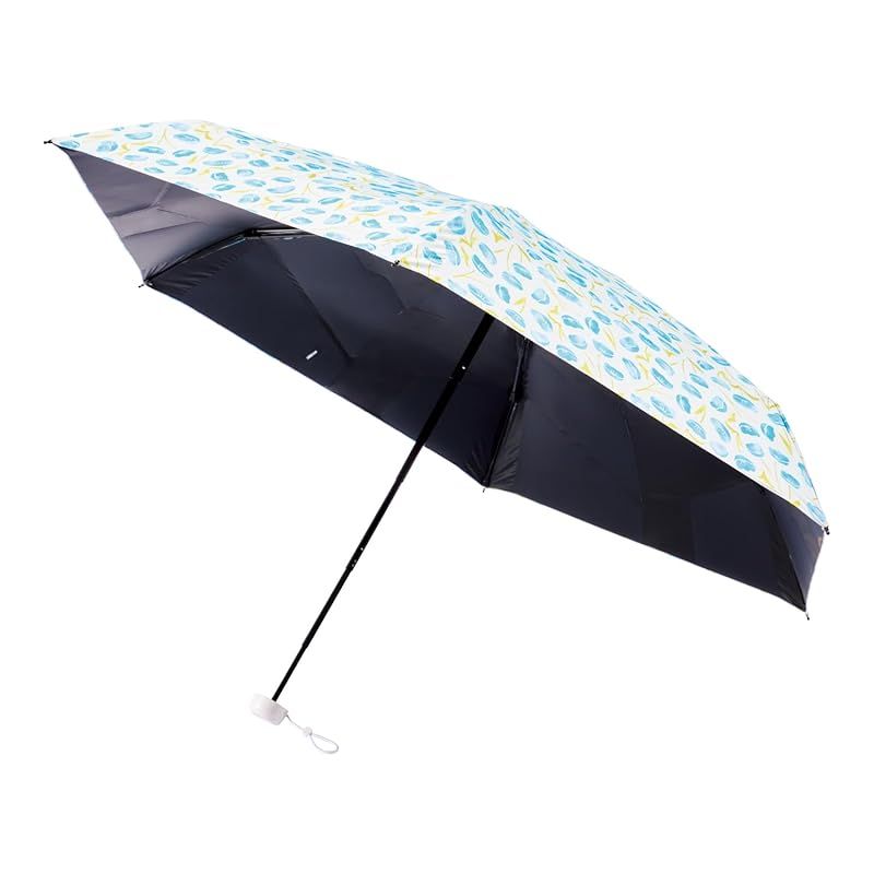 kowaza 折りたたみ傘 手開き 遮光 遮熱 UVカット 日傘 晴雨兼用 コワザ 簡単開閉 花柄 畳みやすい urawaza レディース 親骨50 cm 30285 ポピーブルー 0