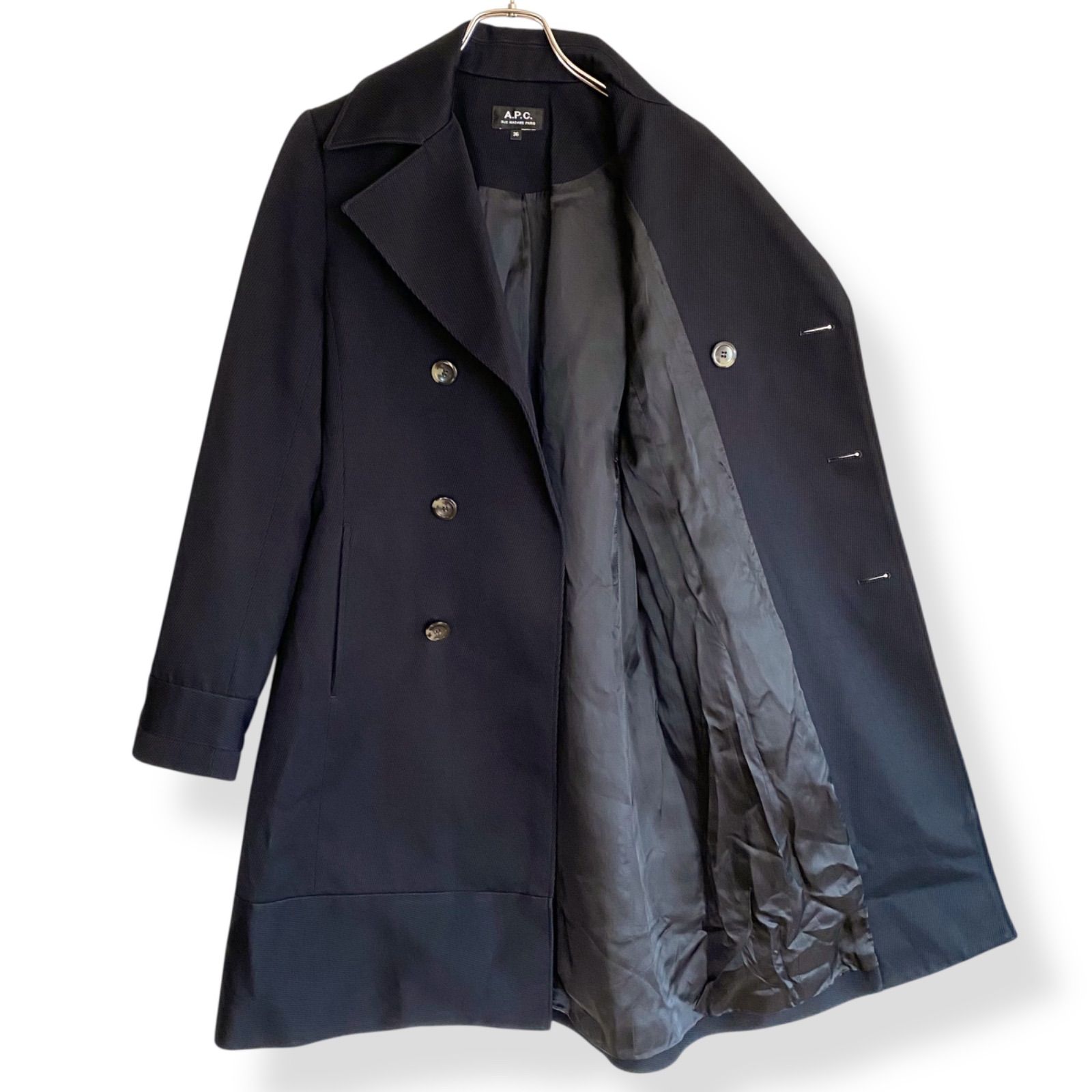 A.P.C. アーペーセー ダークネイビー ダブルブレスト ピーコート