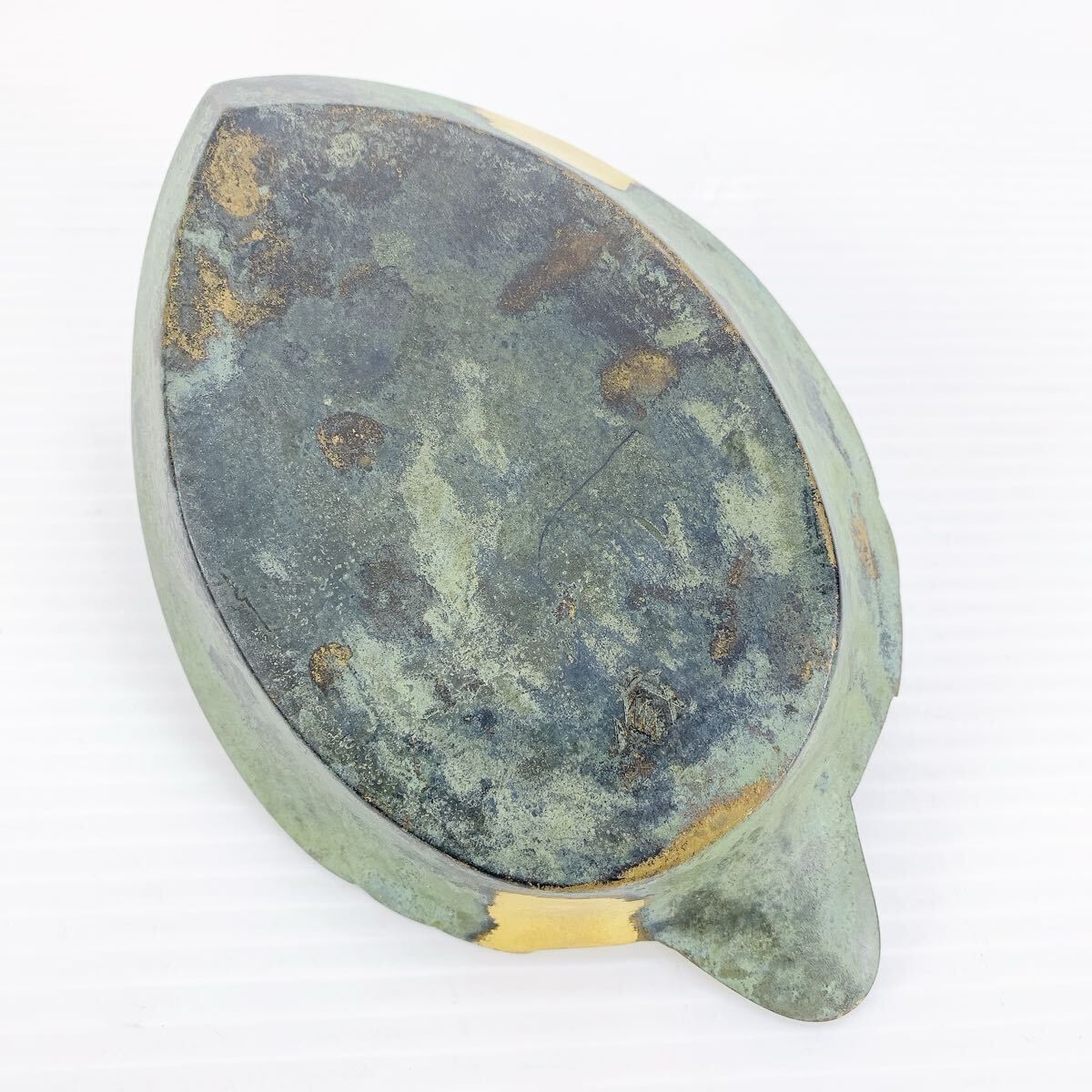 置物 蔵六 造 塗金銅 瑞鳥 床置 共箱　小物入れ　トレイ　 EJ11-8 置物 蔵六 造 塗金銅 瑞鳥 床置 共箱 小物入れ トレイ EJ11-