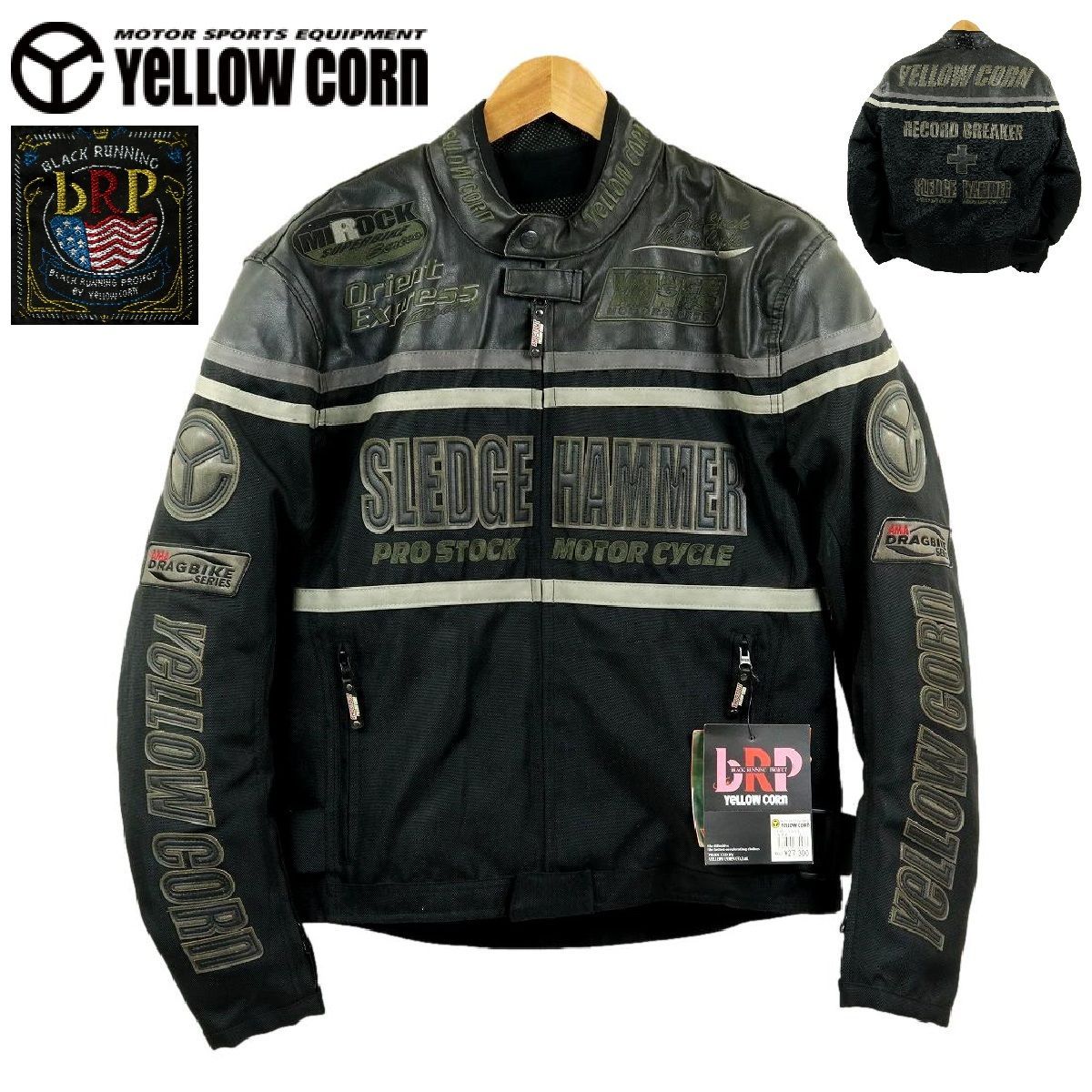 【S3615】【未使用品】【パッド入】【ライナー付】YeLLOW CORN bRP イエローコーン ビーアールピー バイクウエア ライダースジャケット フルデコ YB-1304