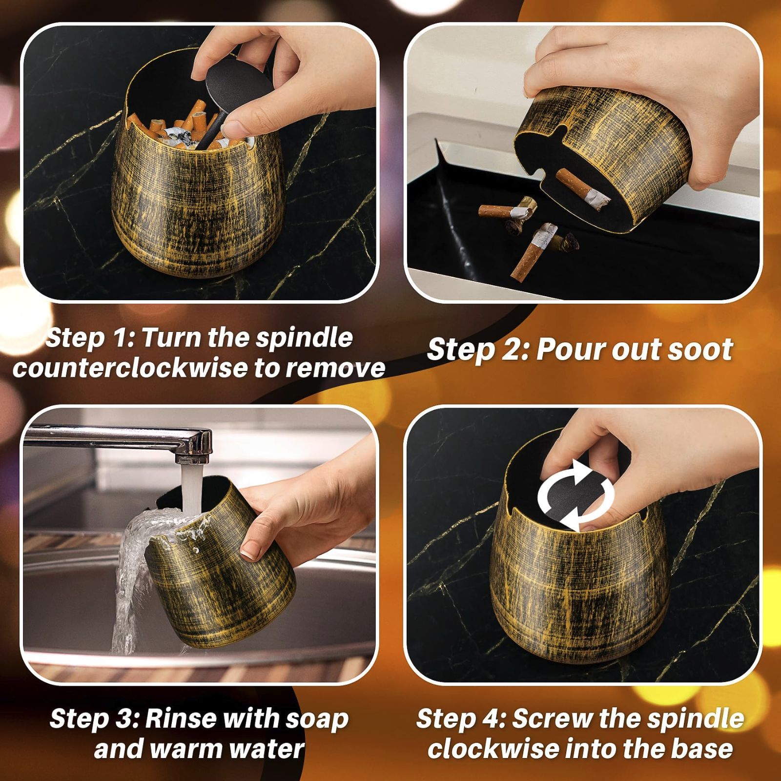 葉巻灰皿 蓋付き 屋外 テラス 自宅 レトロ 装飾 葉巻ホルダー 灰皿