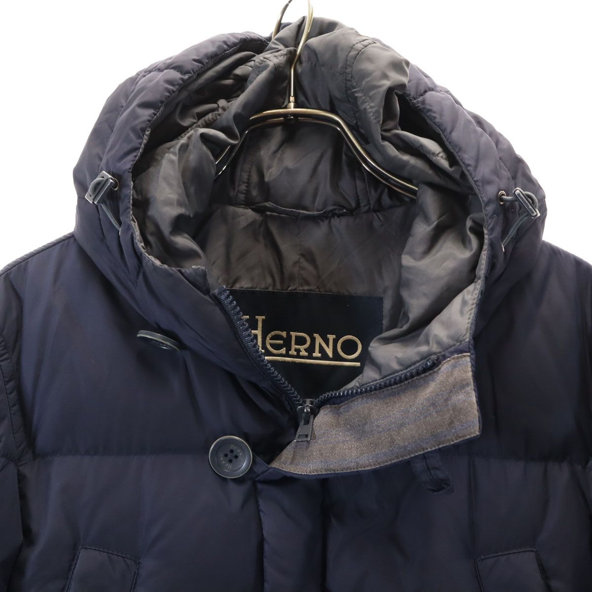 Herno ヘルノ ダウンコート 46 ネイビー メンズ 古着 - メルカリ