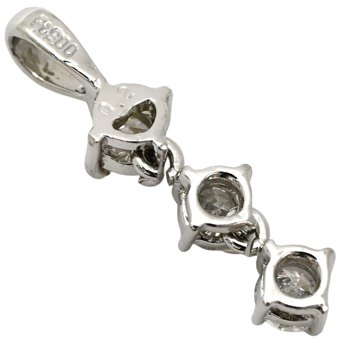 ペンダントトップ ダイヤモンド 3連 0.20ct プラチナシルバー 3P 3石