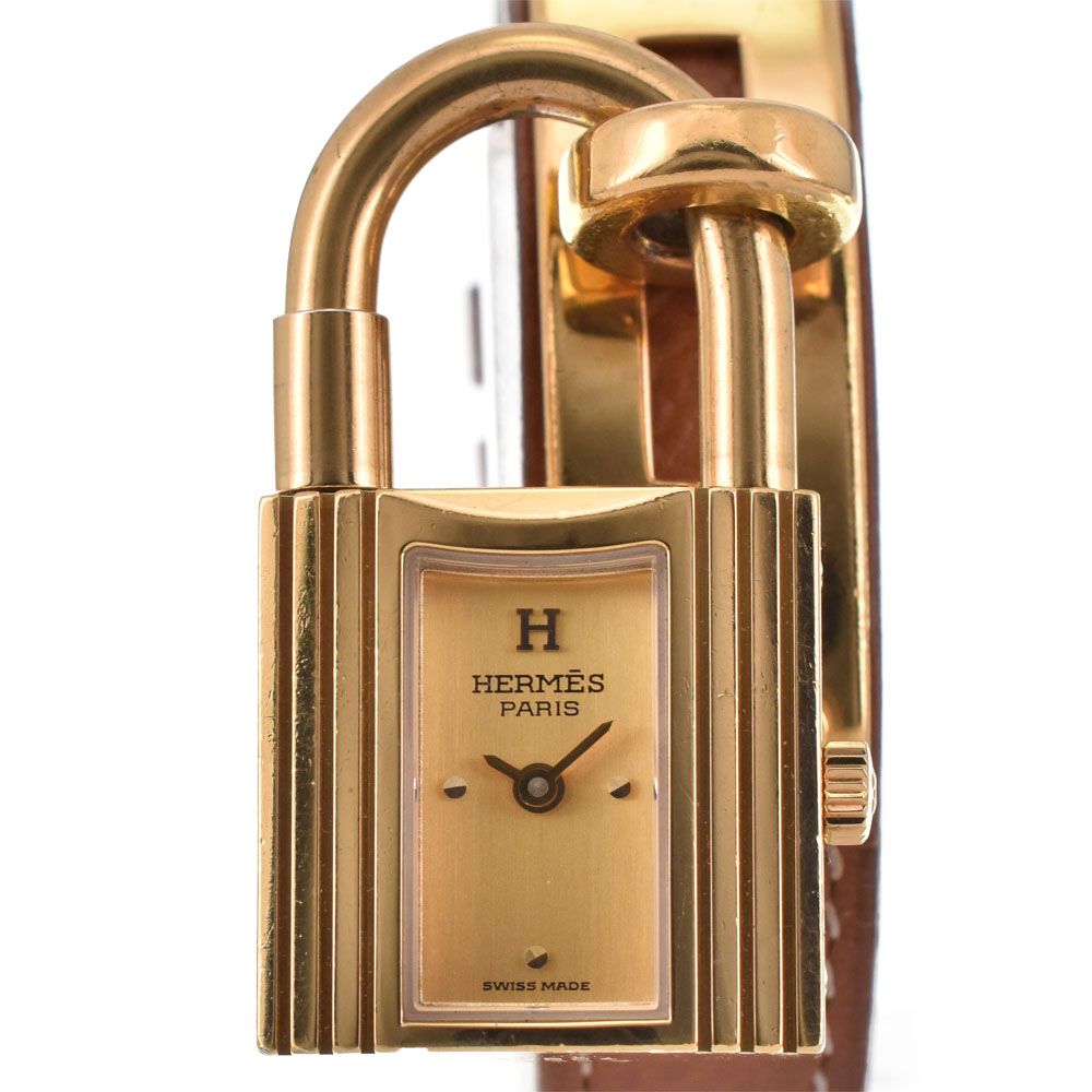 エルメス HERMES ケリーウォッチ GP/レザー クォーツ レディース 良品