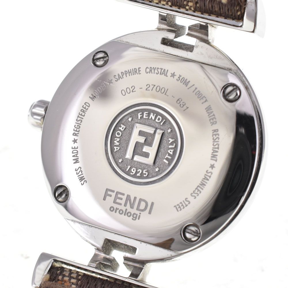 フェンディ FENDI 2700L 8P ダイヤモンド ズッカ ホワイト シェル