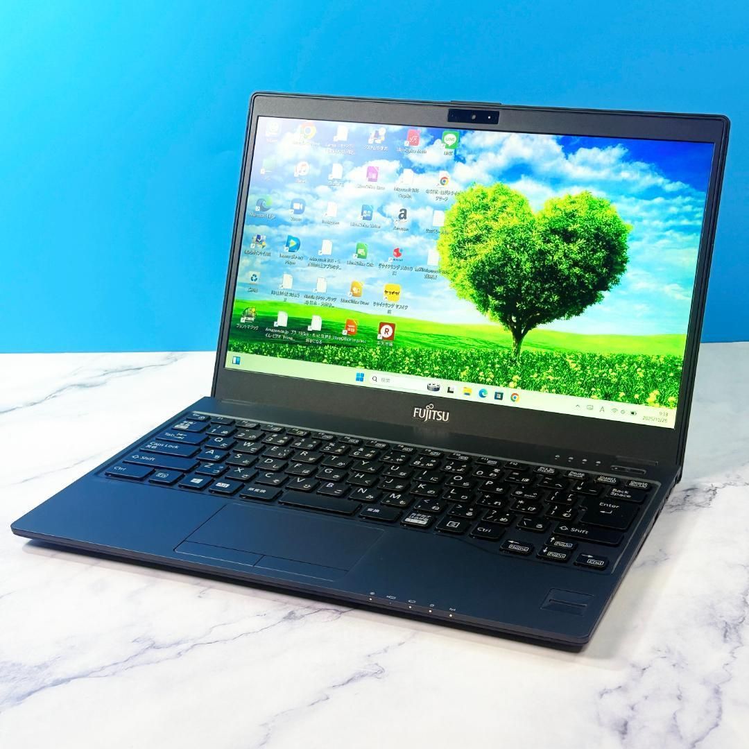 超薄型軽量☆メモリ8GB・SSDで快速☆指紋認証☆Win11☆ノートパソコン