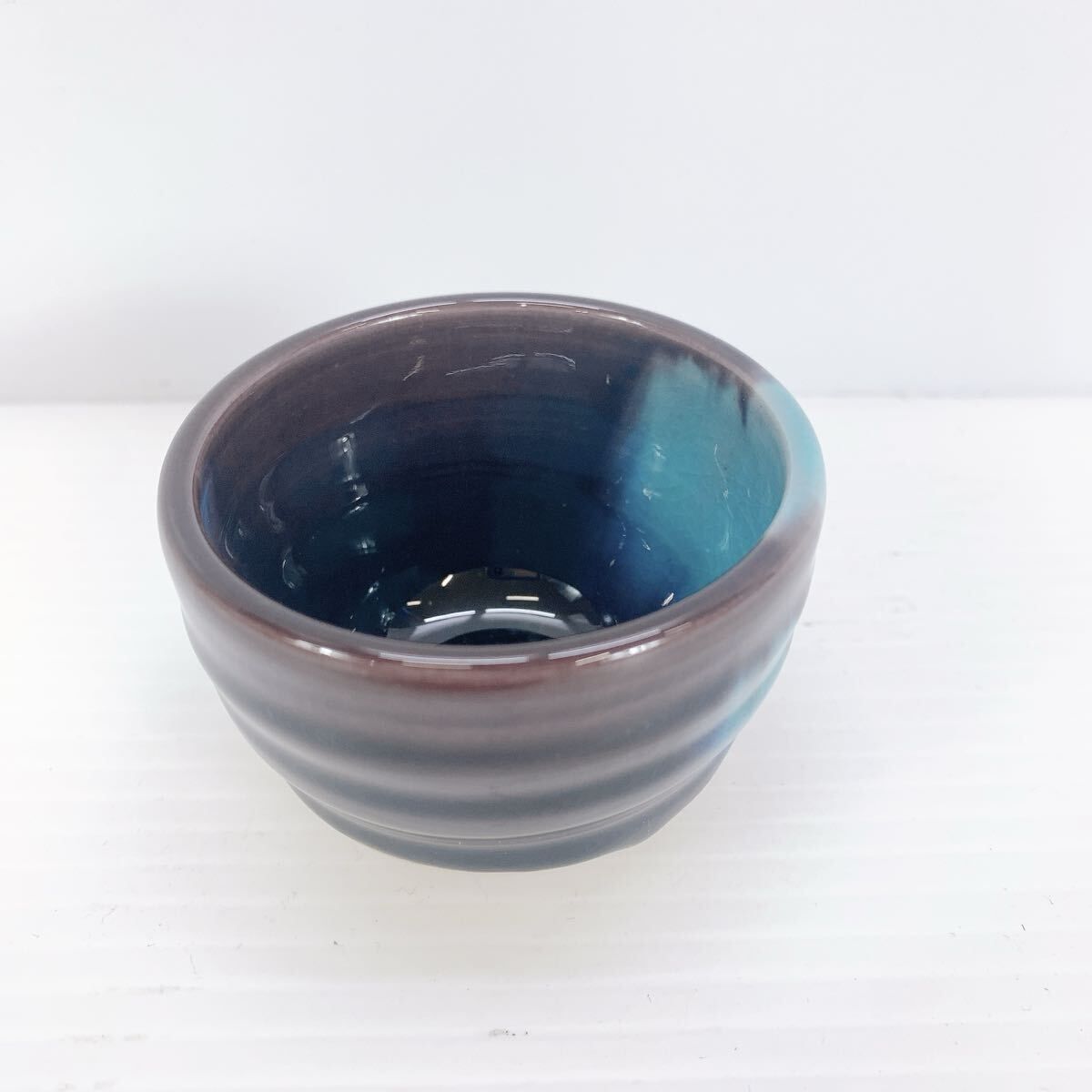 Y-457 九谷焼 徳田正彦 作 釉彩 ぐい呑 柳雨軒系譜 三代八十吉 作品 木