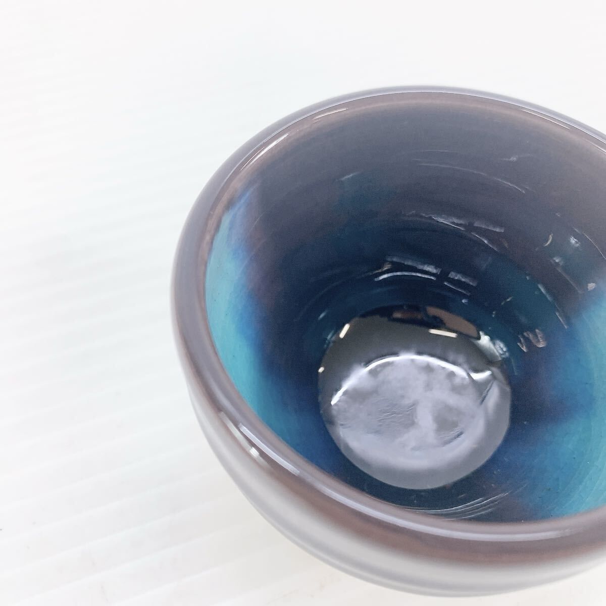 Y-457 九谷焼 徳田正彦 作 釉彩 ぐい呑 柳雨軒系譜 三代八十吉 作品 木