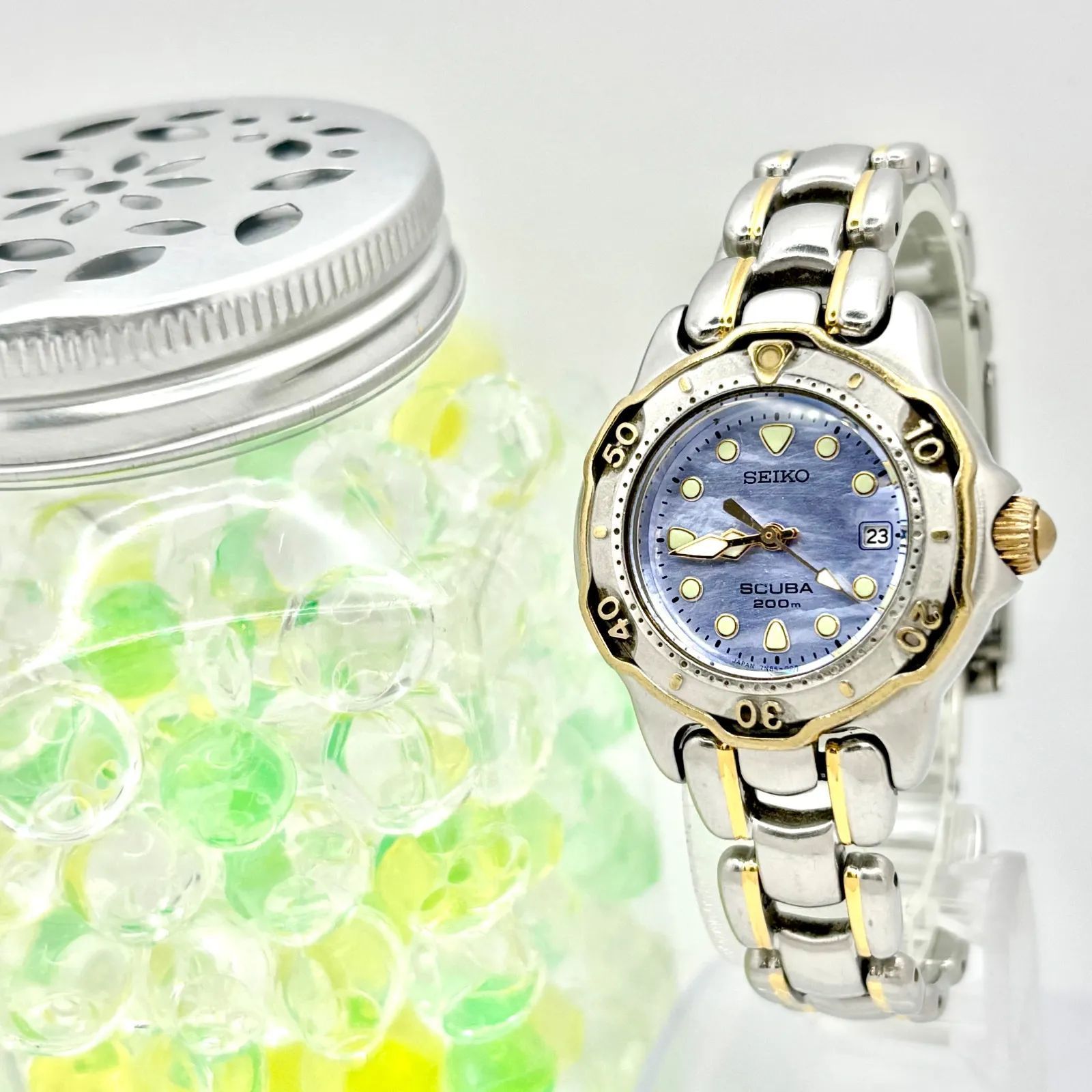 稼働/新品電池】セイコー スキューバ ダイバーズウォッチ シェル文字盤