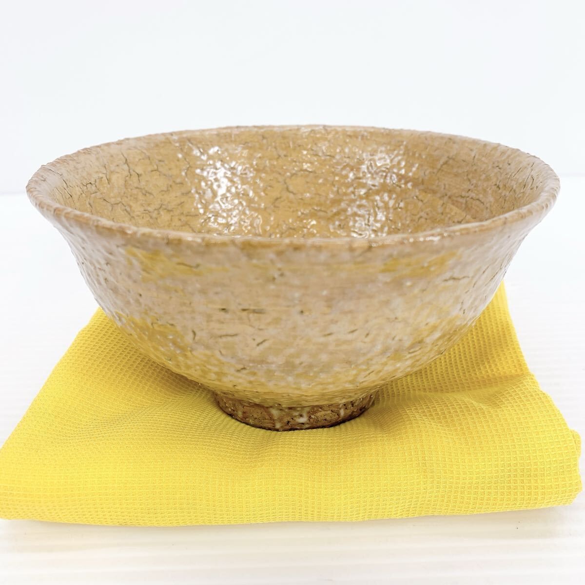 Y-500 萩焼 九世 坂高麗左衛門 井戸茶碗 共箱 茶道具 美品 焼締 茶会