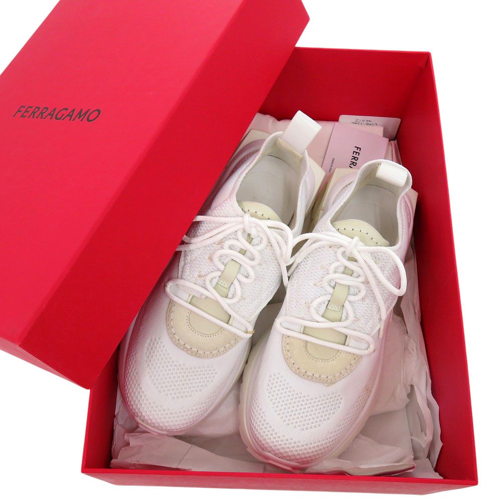 【美品】サルヴァトーレフェラガモ　スニーカー　白 6 M 新品同様 サルヴァトーレフェラガモ 'Nima' sneakers 0760648BIANCO