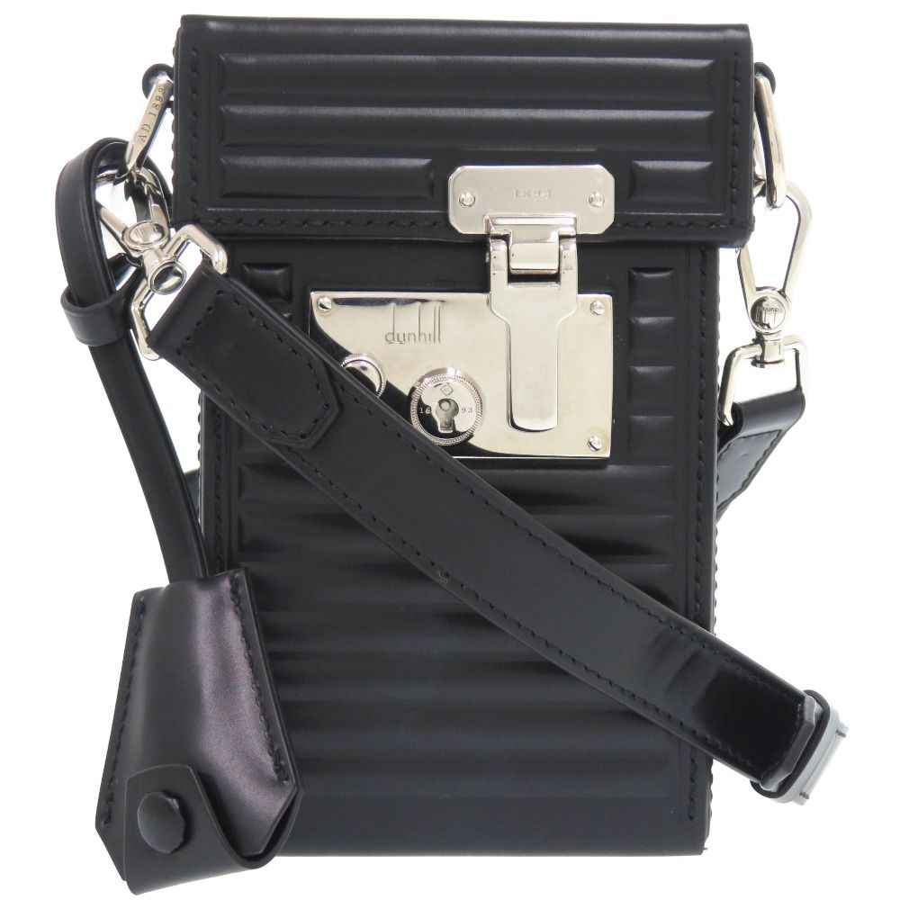 新品同様 ダンヒル GTロックバッグ AD1893 レザー ブラック ショルダー