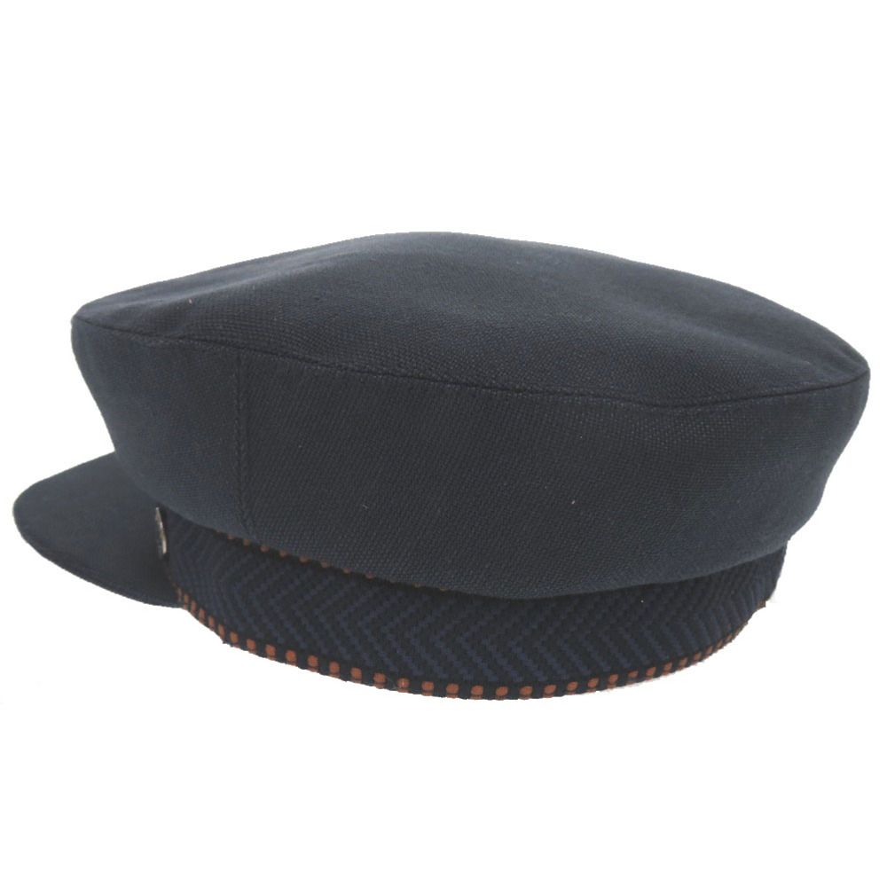  エルメス キャスケット セリエ 麻 コットン ポリエステル マリン マロン ネイビー 帽子 0448 HERMES その他 帽子