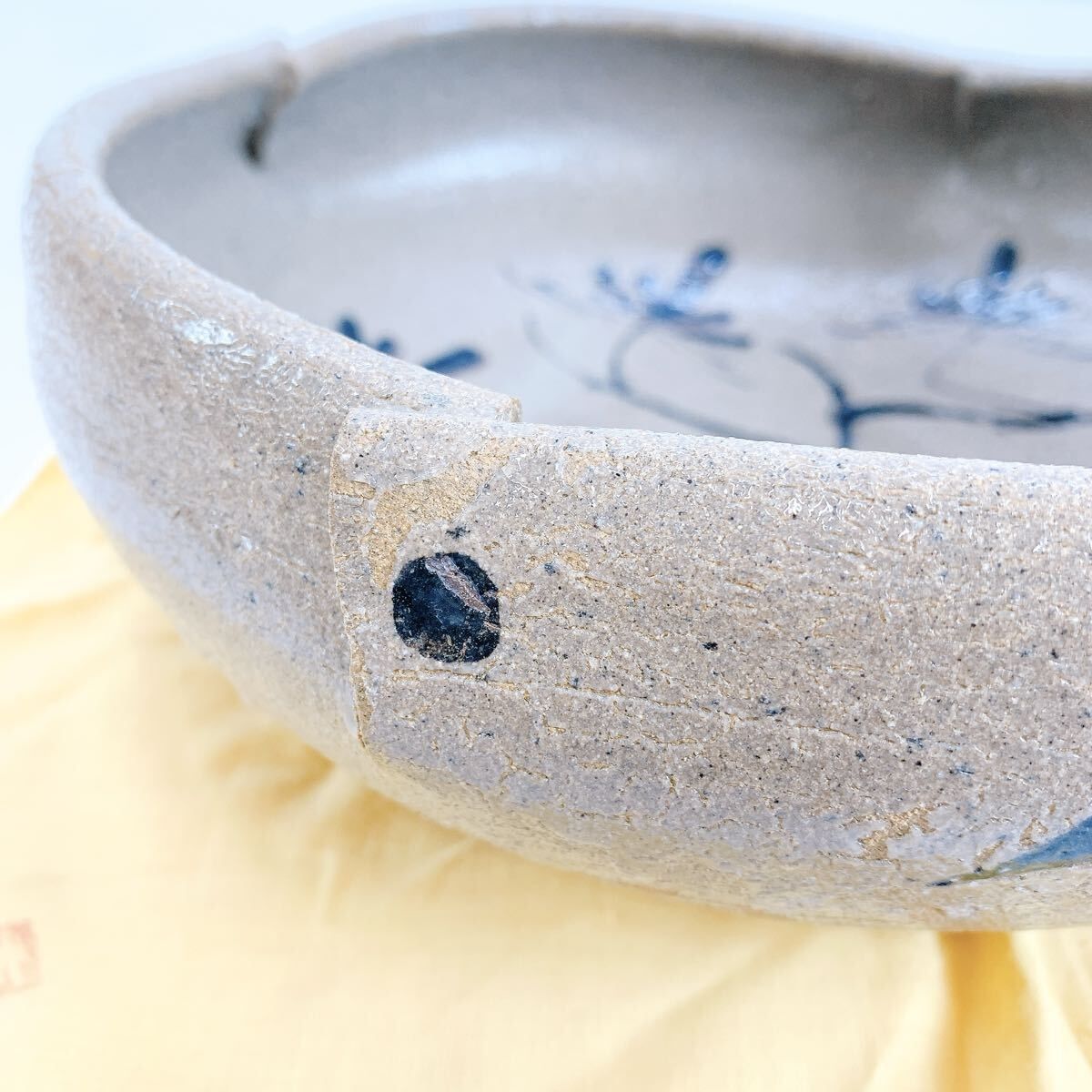 M-898 田中佐次郎 唐津松文絵 大皿 山瀬窯 唐津焼 共箱付 本物保証