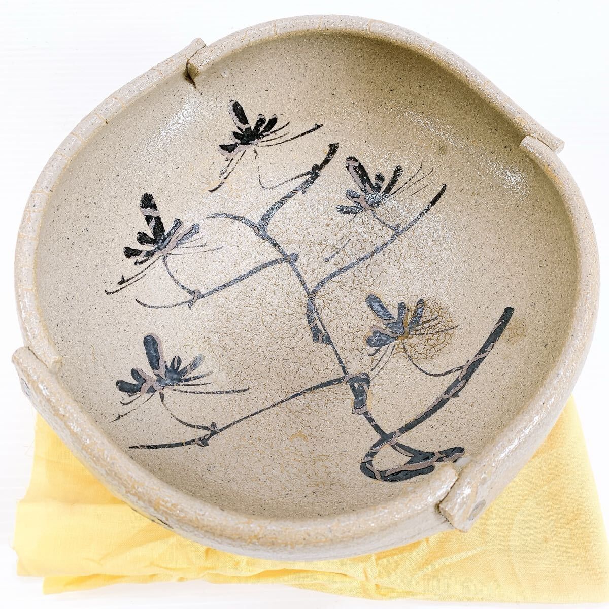 M-898 田中佐次郎 唐津松文絵 大皿 山瀬窯 唐津焼 共箱付 本物保証