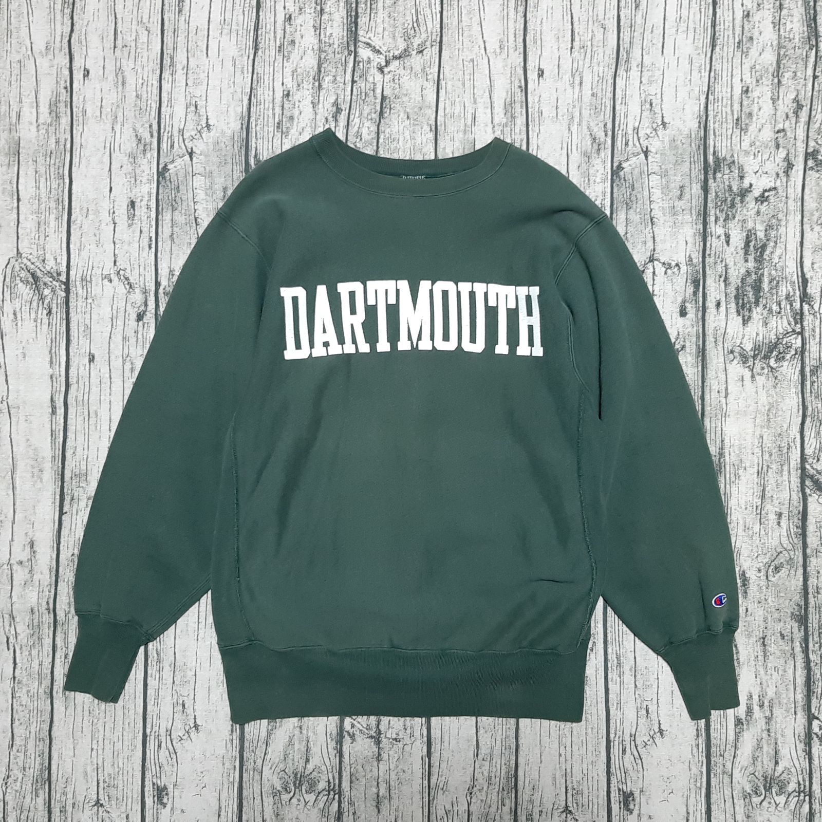 size XL】USA製 90s 刺繍タグ Champion REVERSE WEAVE DARTMOUTH GREEN
