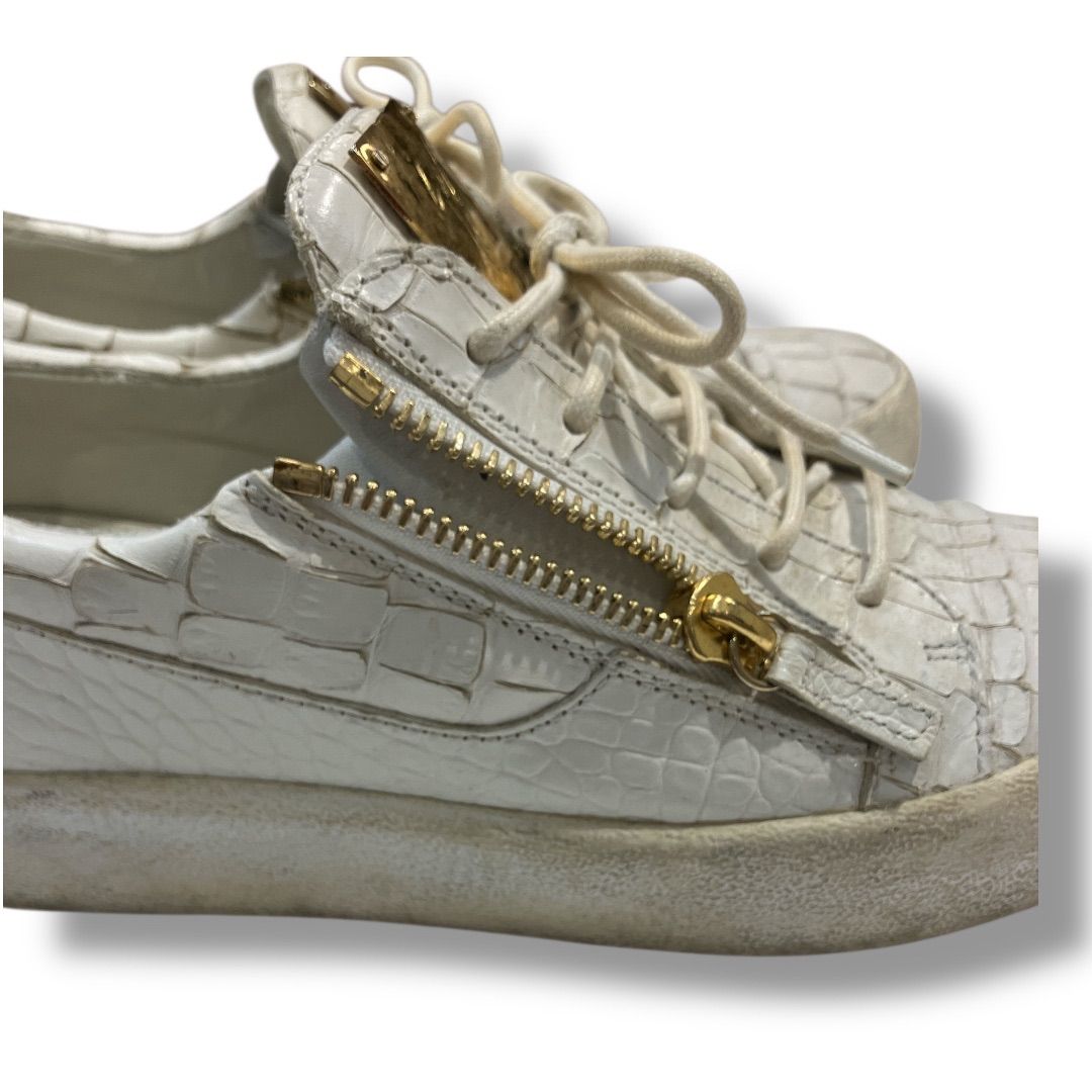 Giuseppe Zanotti ジュゼッペザノッティ クロコ型押し ジップデザイン