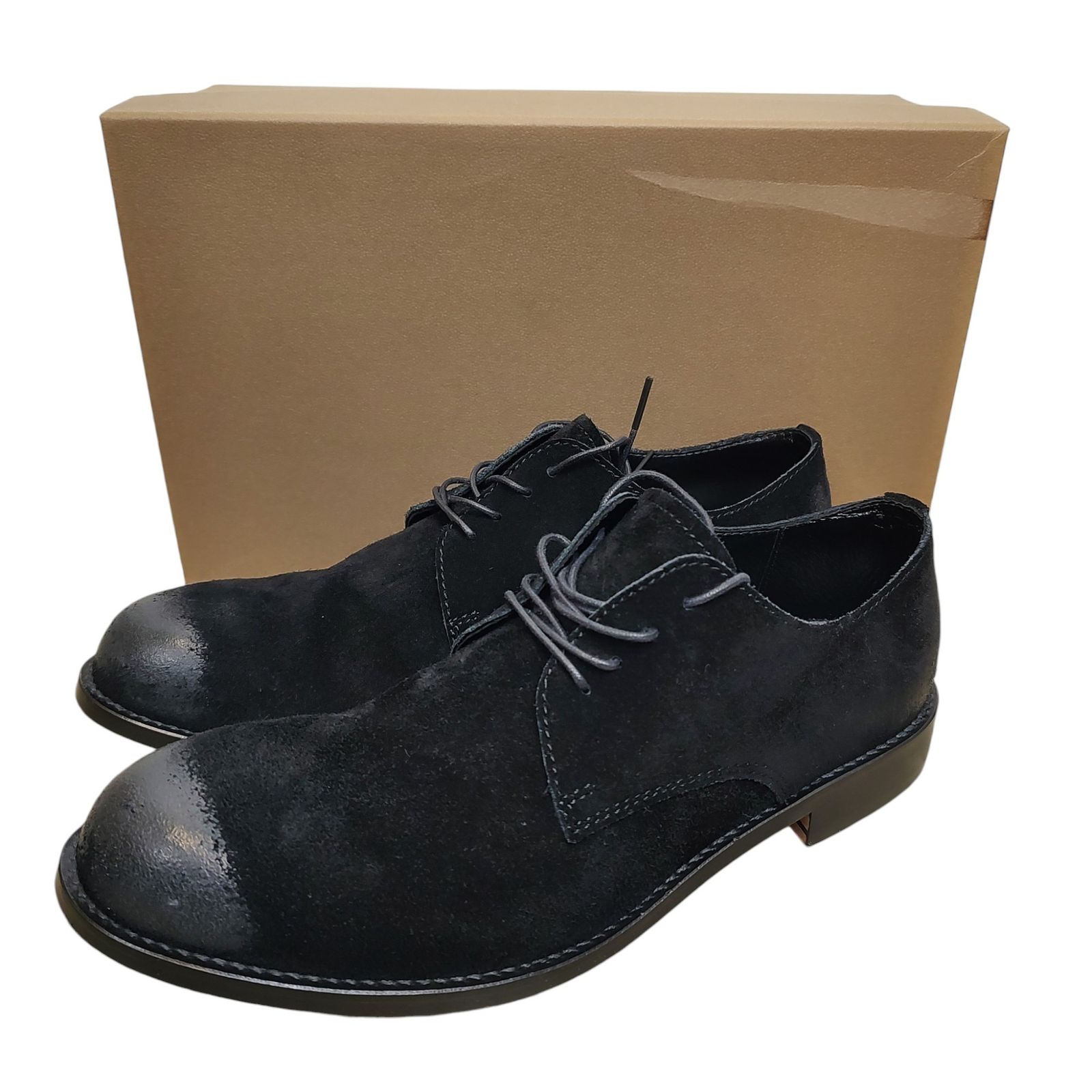 PADRONE パドローネ VELOUR DERBY PLAIN TOE SHOES レザー シューズ 