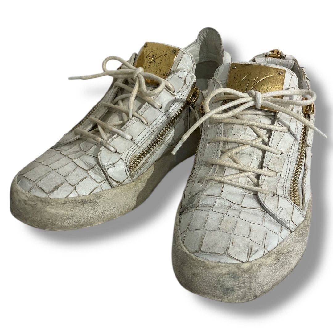 Giuseppe Zanotti ジュゼッペザノッティ クロコ型押し ジップデザイン