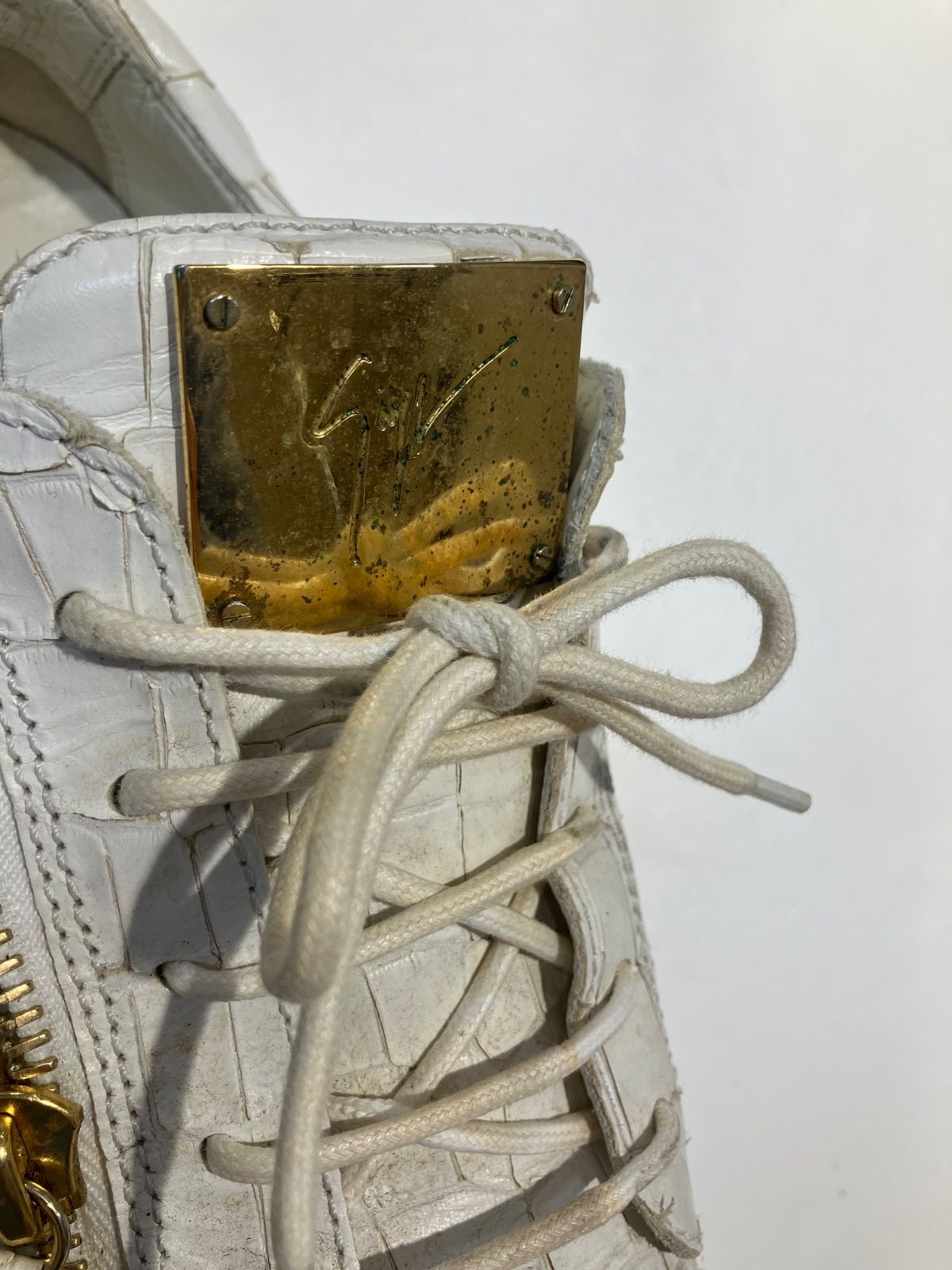 ジュゼッペザノッティ スニーカー size42 レア Giuseppe Zanotti ジュゼッペザノッティ クロコ型押し ジップデザイン