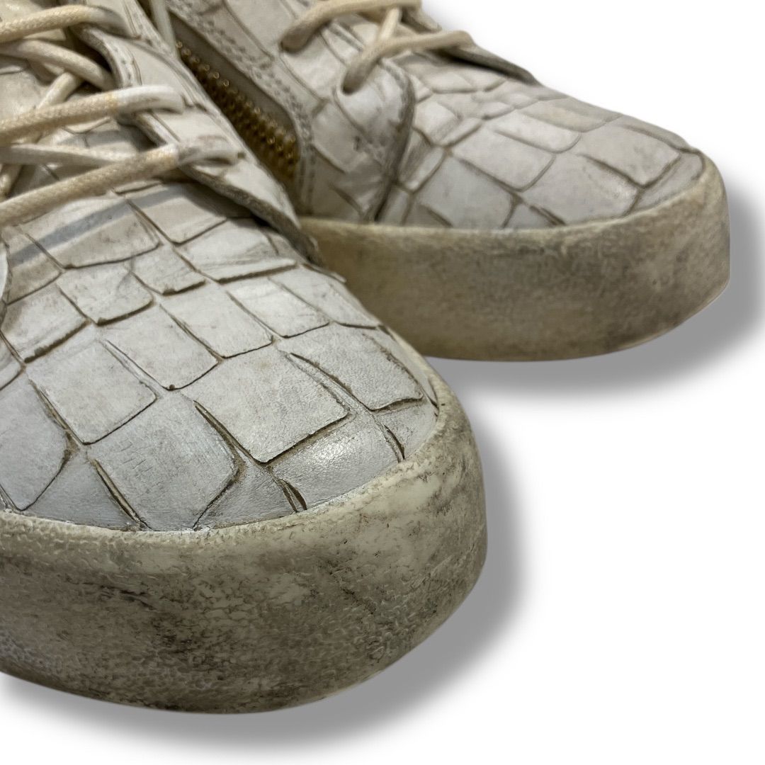 Giuseppe Zanotti ジュゼッペザノッティ クロコ型押し ジップデザイン