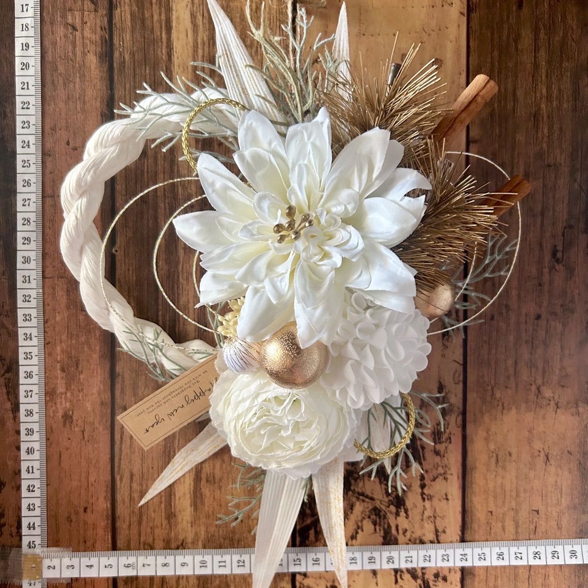 7-213 しめ縄リース しめ縄飾り お正月リース お正月飾り 門扉