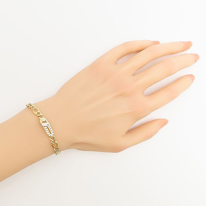 ダイヤモンド ブレスレット K18 Pt850 18.5cm 鑑別書 0.29ct 18.16g
