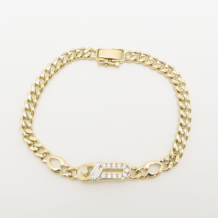 ダイヤモンド ブレスレット K18 Pt850 18.5cm 鑑別書 0.29ct 18.16g