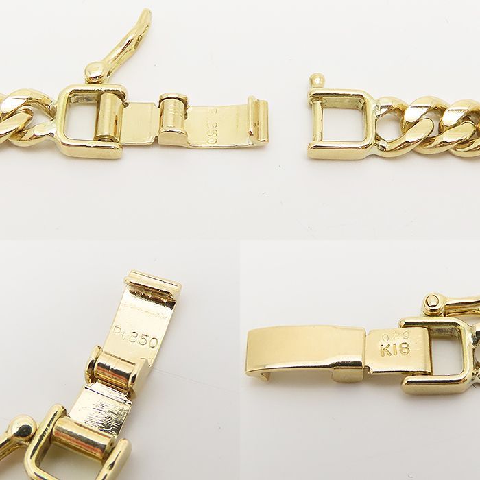 ダイヤモンド ブレスレット K18 Pt850 18.5cm 鑑別書 0.29ct 18.16g