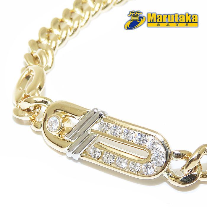 ダイヤモンド ブレスレット K18 Pt850 18.5cm 鑑別書 0.29ct 18.16g