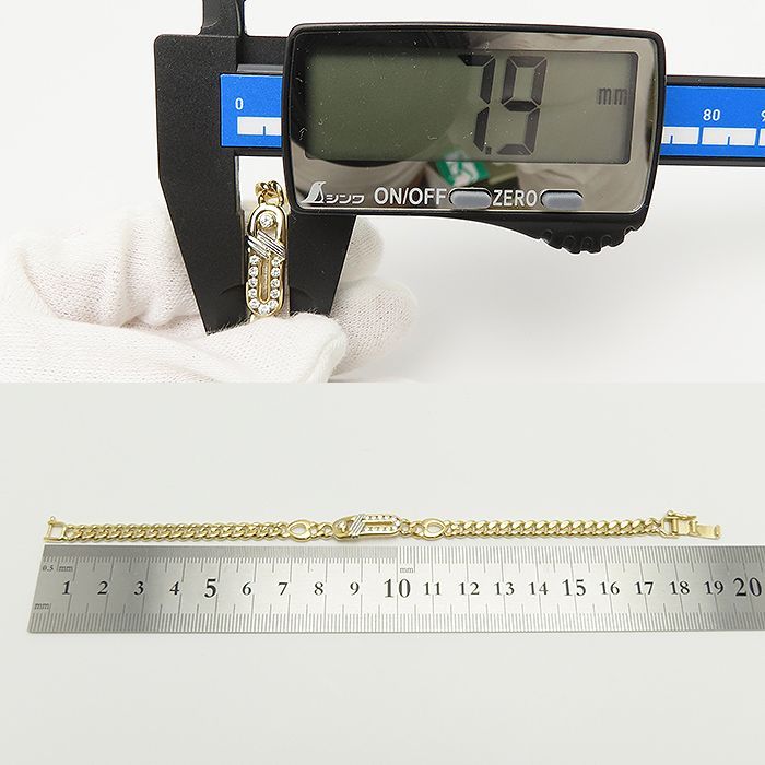 ダイヤモンド ブレスレット K18 Pt850 18.5cm 鑑別書 0.29ct 18.16g