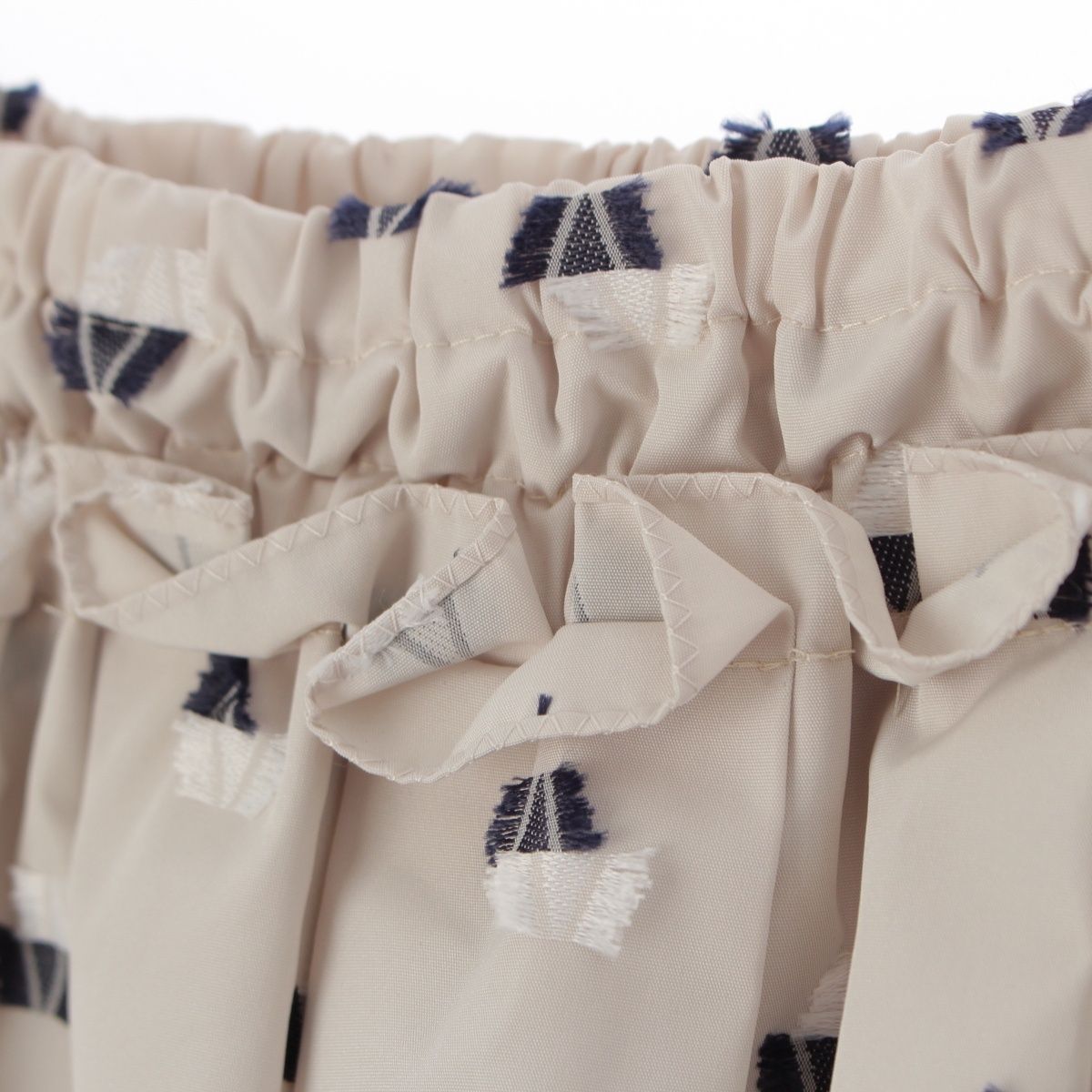 ドゥロワー カットジャカード ギャザー ロング スカート　ネイビー　36 ドゥロワー RESORT2 カットジャガード ギャザー スカート 6524-299