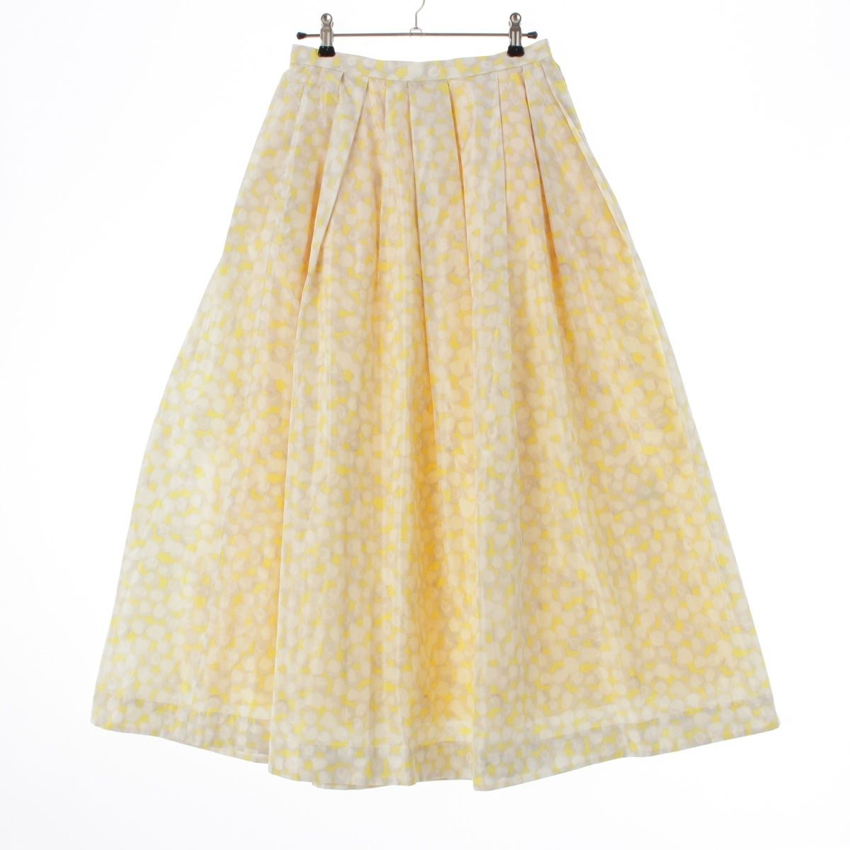 ドゥロワー 23AW シルク混 総柄 ドット ロング スカート 6524-299-1756