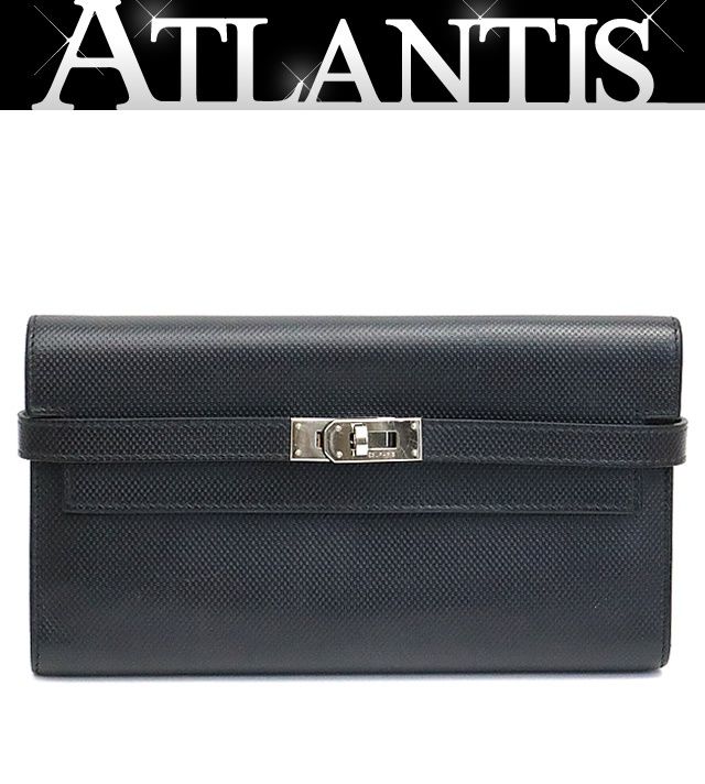エルメス HERMES ケリーウォレット ロング 長財布 グランアッシュ ブラック SV金具 O刻印 2011年 17800