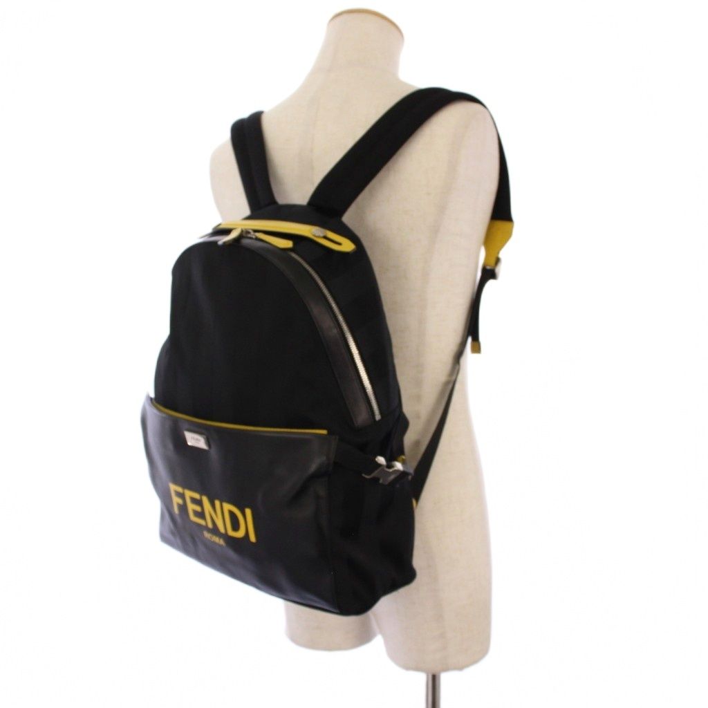【美品】 FENDI ペカン PVC リュック リュックサック バックパック FENDI フェンディ リュック・デイパック ペカン ストライプ PVC