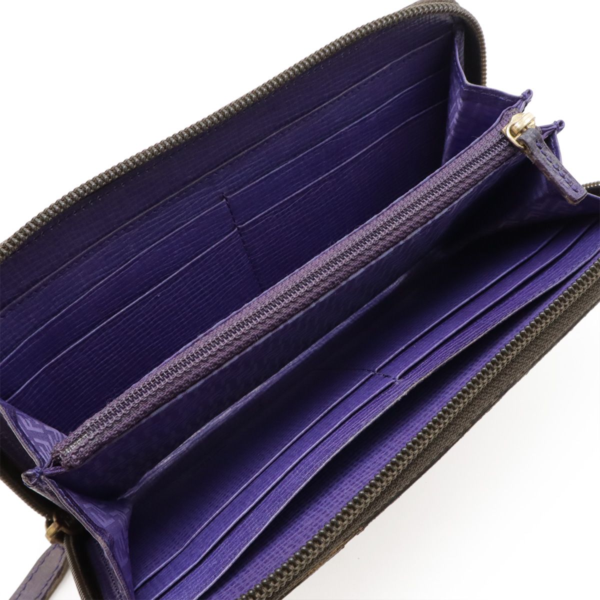 FENDI フェンディ ズッカ柄 ラウンドファスナー 長財布 ファブリック