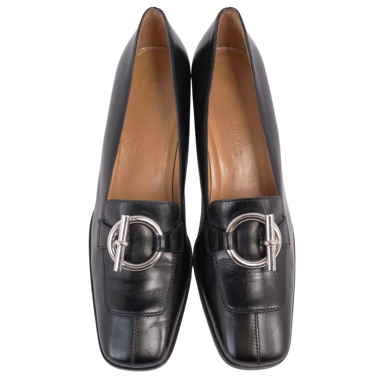 【HERMES/エルメス】美品 レザー パンプス チャンキー ヒール 35.5 レザー（本革） HERMES(エルメス) パンプス(レディース) - 海外通販のBUYMA