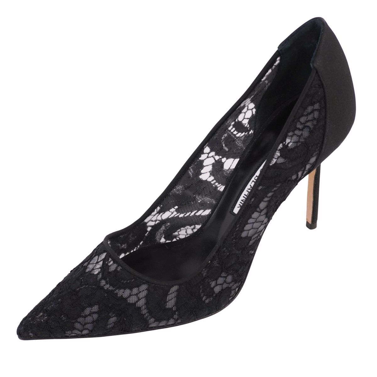 未使用 マノロ・ブラニク Manolo Blahnik パンプス 総レース ヒー