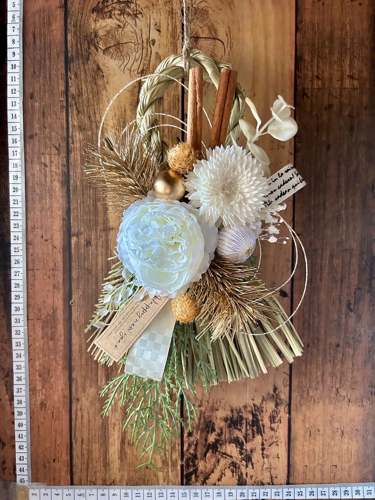 7-224 しめ縄リース しめ縄飾り お正月リース お正月飾り 門扉