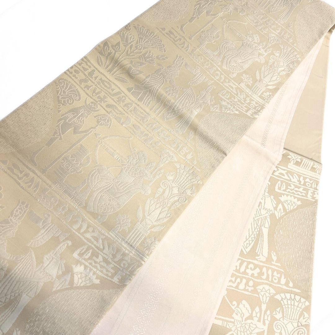 京袋帯 エジプト紋様 献上文様 人物 鳥 着物 115 p ms